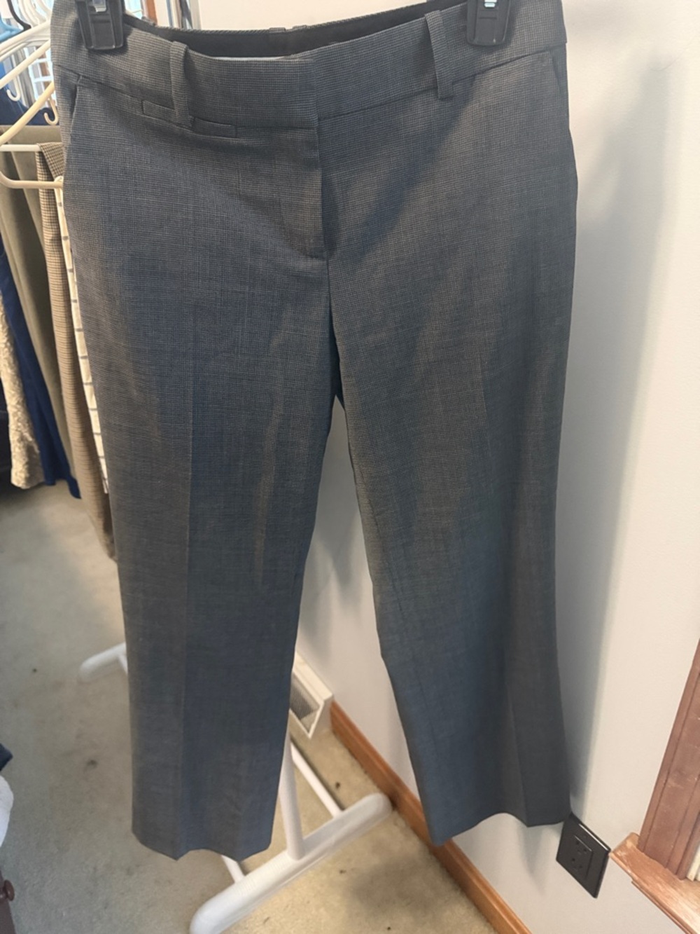 Ann Taylor Gray Straight-Leg Dress Pants